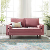 Valour Performance Velvet Loveseat, Pink Valour Performance Velvet Loveseat