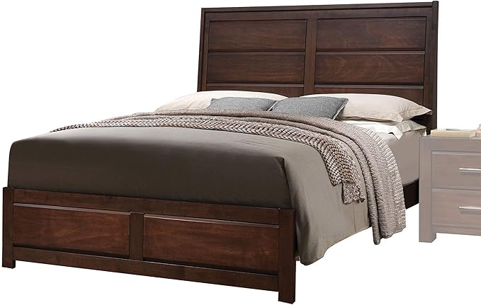 Corbin Solid Wood Platform Bed with Wooden Headboard and Footboard, Wood Slat