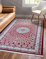 Loom Narenj Collection Classic Traditional Textured Medallion Pattern Design Area Rug,