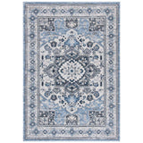 SAFAVIEH Charleston Collection Area Rug - 8' x 10', Blue & Grey, Oriental Medallion Design, Non-Shedding & Easy Care, Ideal for High Traffic Areas in Living Room, Bedroom (CHL431M)