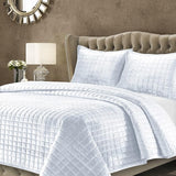 Velvet King Quilt Set, Three-Piece Box Stitch Bedding