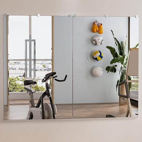 Home Gym Mirror 60" x 24" x 2PCS Workout Mirror, Large Full Body Mirror for Fitness