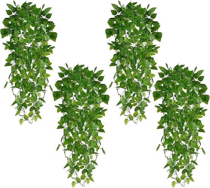 Artificial Hanging Plants, 6 Pack Fake Potted Greenery Plant 3.6FT Faux Ivy Vine