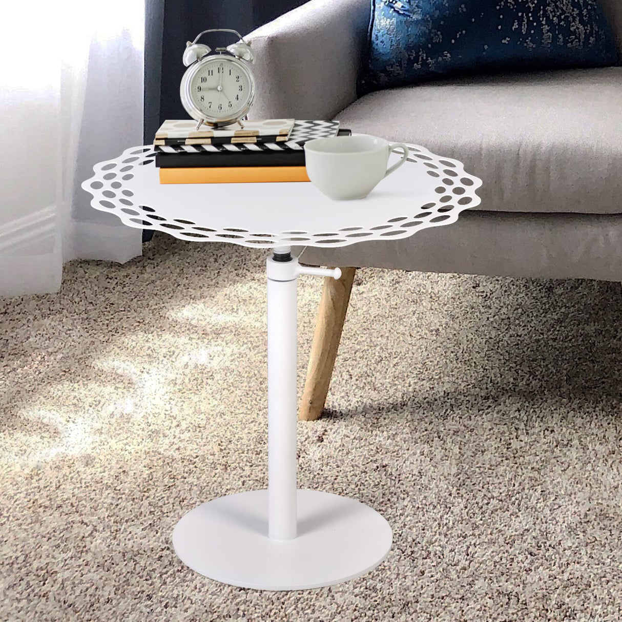 Adjustable Tray Metal Sofa End Table/Side Table/Night Stand/Bedside Table/Snack Table/Accent