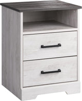 Fremont 2 Drawer Nightstand: Elegant Bedroom Furniture, Bedside Table with Open Shelf