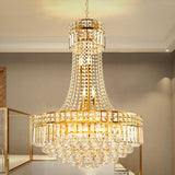 Luxury Crystal Chandelier Gold Empire Hanging Chandelier 13-Lights Crystal Ceiling