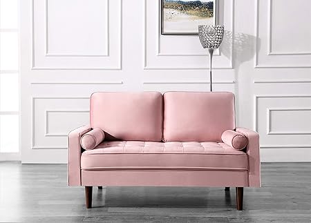 Womble 58 Inch Velvet Loveseat Sofa with Elegant Button Tufted Upholstery, Square Arms,