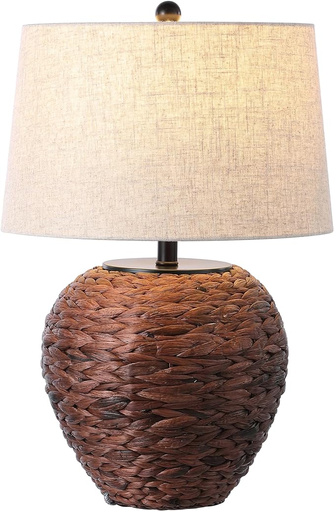 Banana Leaf Basket LED Table Lamp Coastal Cottage Industrial Bedside Desk