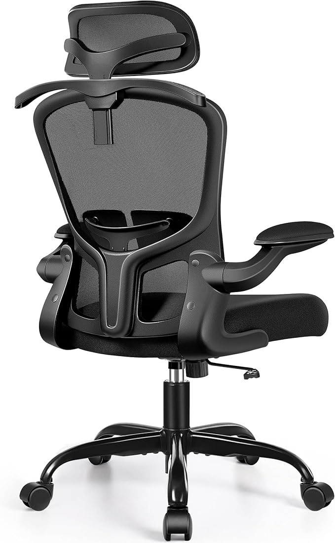 Office Chair with Headrest, Ergonomic Desk Chair with Wheels, Task Swivel Comfy Chair