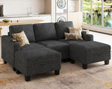 Modular Sectional Sofa Couch with Storage U Shape Convertible Corner Couches for Living Room Dark Grey Couch