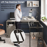 L Shaped Standing Desk Adjustable Height, 60" Corner Computer Desk with Storage