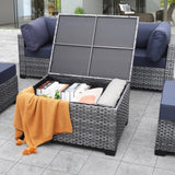 Outdoor PE Wicker Coffee Table - Resin Rattan Patio Table