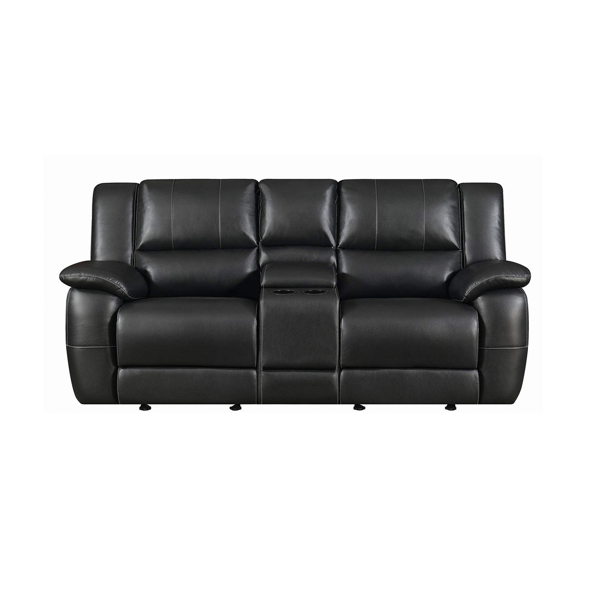 Gliding Loveseat with Console Black 601062