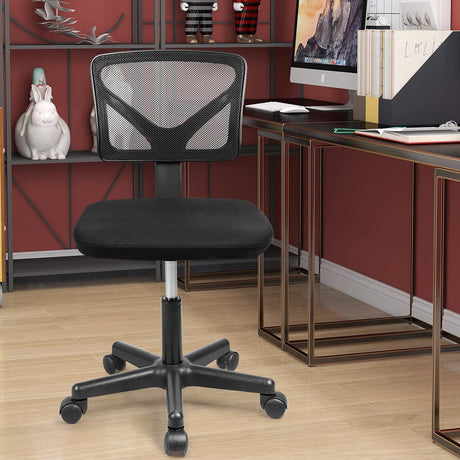 Desk Chair, Armless Office Mesh Computer Desk Chair Swivel Small Desk Chair Adjustable