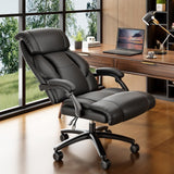 Reclining Office Chair, High Back Executive Office Chair 400lbs, Leather Home Office Desk