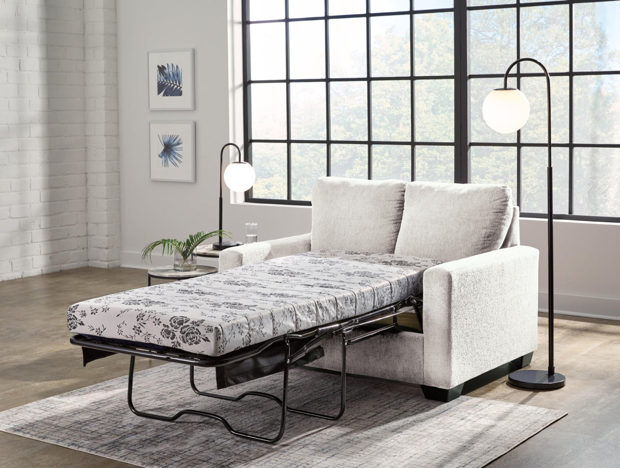 Rannis Coastal 2-in-1 Sofa Sleeper with Folding Gel Memory Foam Mattress, Twin, White