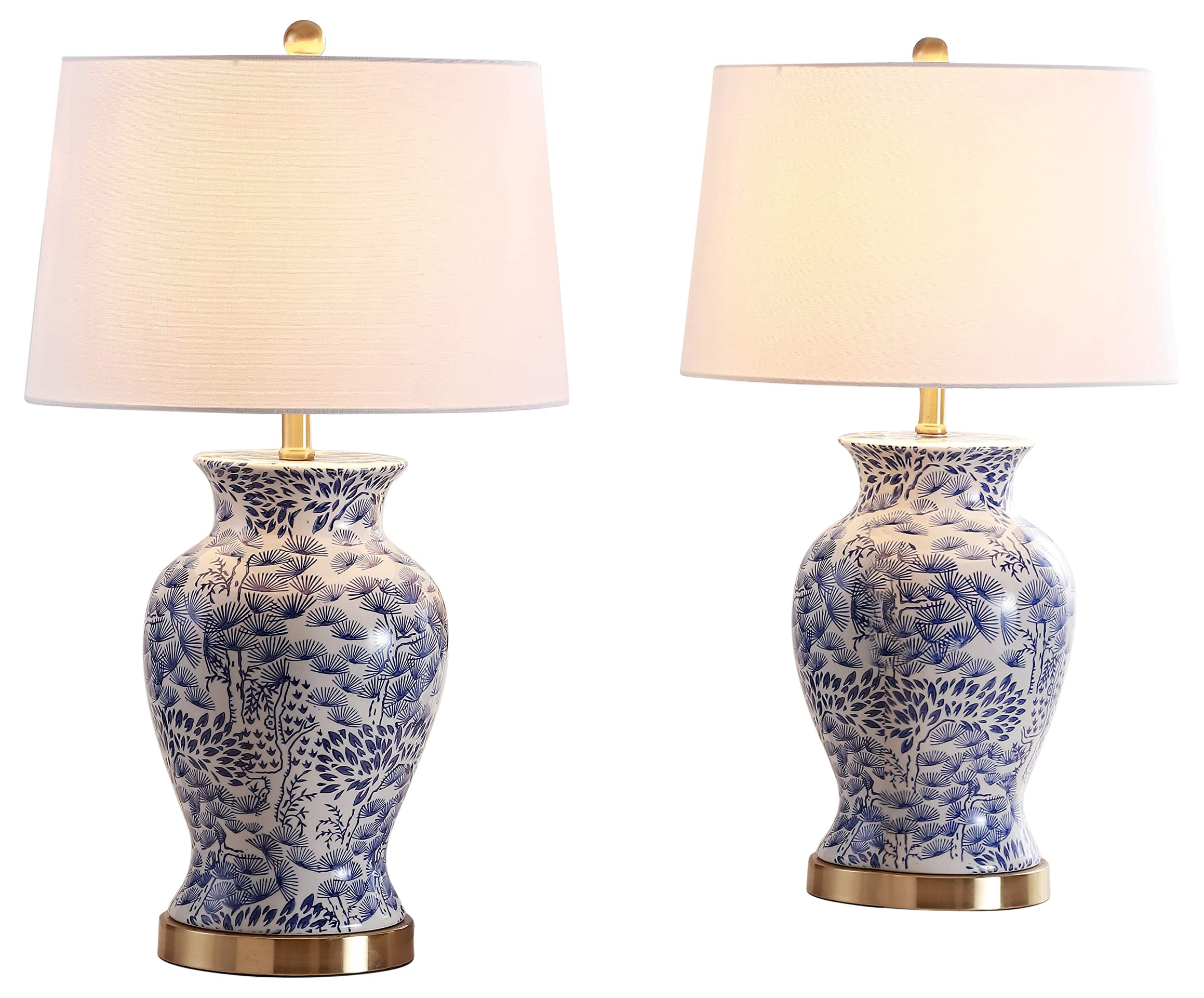 Alona Blue White Chinoiserie Table Lamp Set of 2 - 28 Inch