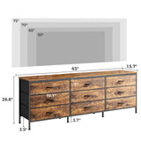 9 Drawer Dresser, 63 Inch Dresser TV Stand for 55, 65, 70 Inch TV