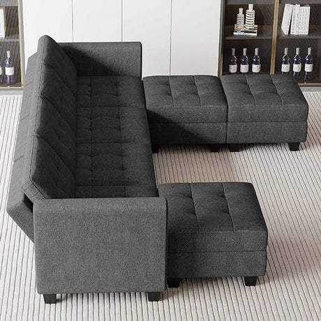 Sofa Couch with Reversible Chaises 6 seat Sectional Couch