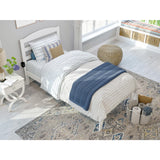 Traditional Twin XL Bed with USB Charger in White