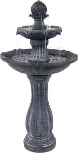 45-Inch 2-Tier Arcade Outdoor Solar Water Fountain - Outdoor Water Feature