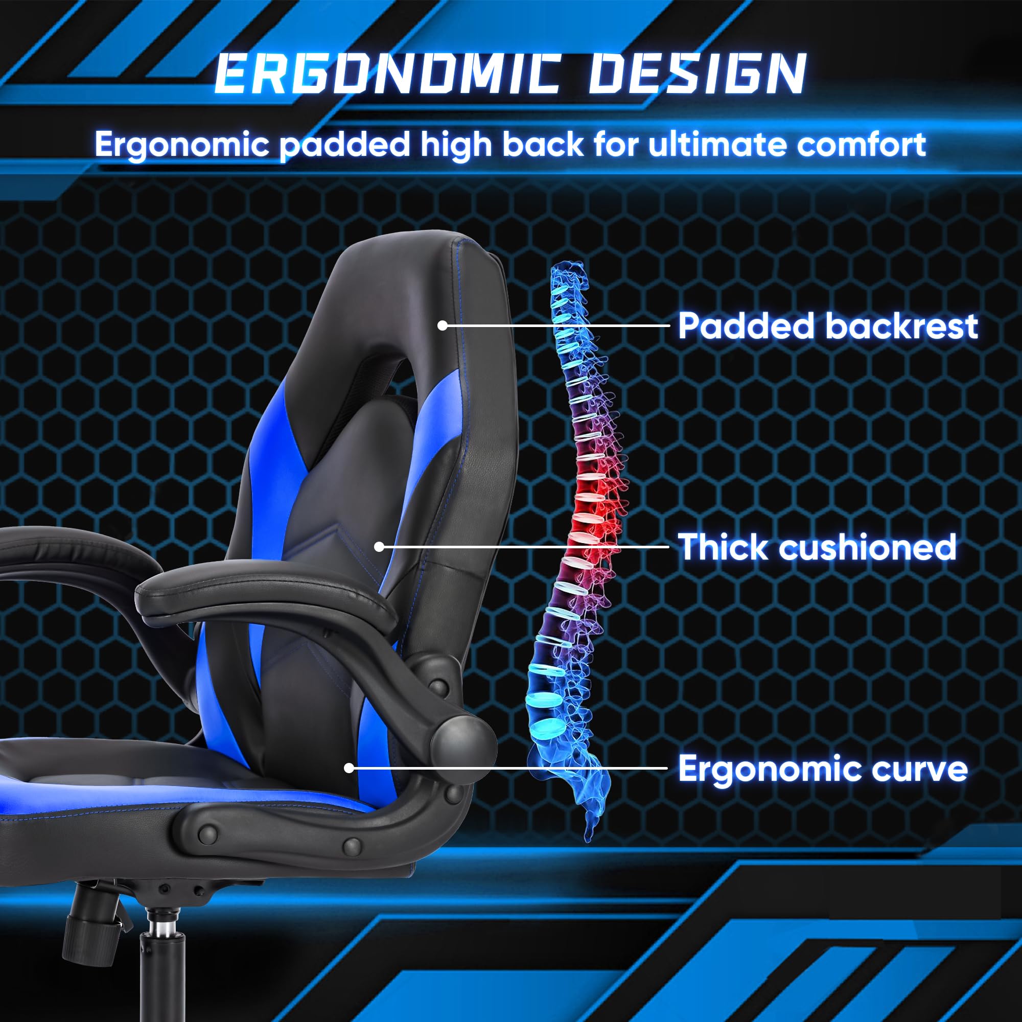 Office Ergonomic Computer Gaming Desk Racing Chair for Adults