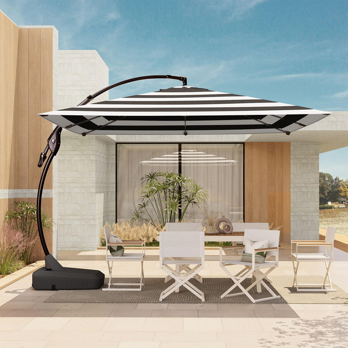 Patio Offset Umbrella Aluminum Large Square Cantilever Umbrella