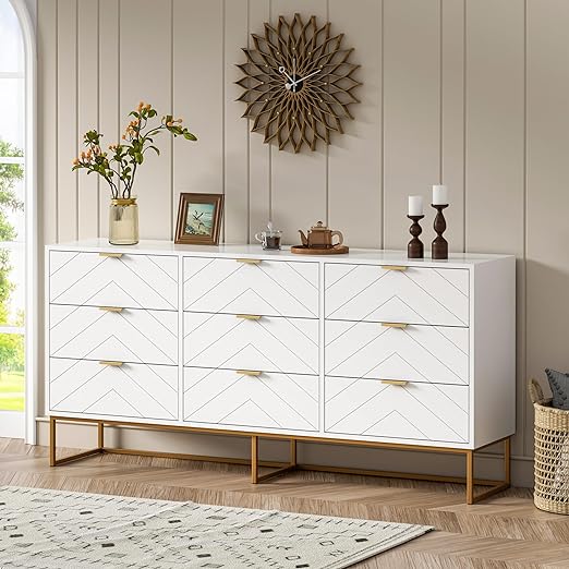 3 Drawer Dresser, Small Chest of Drawers,Black Dressers with Storage