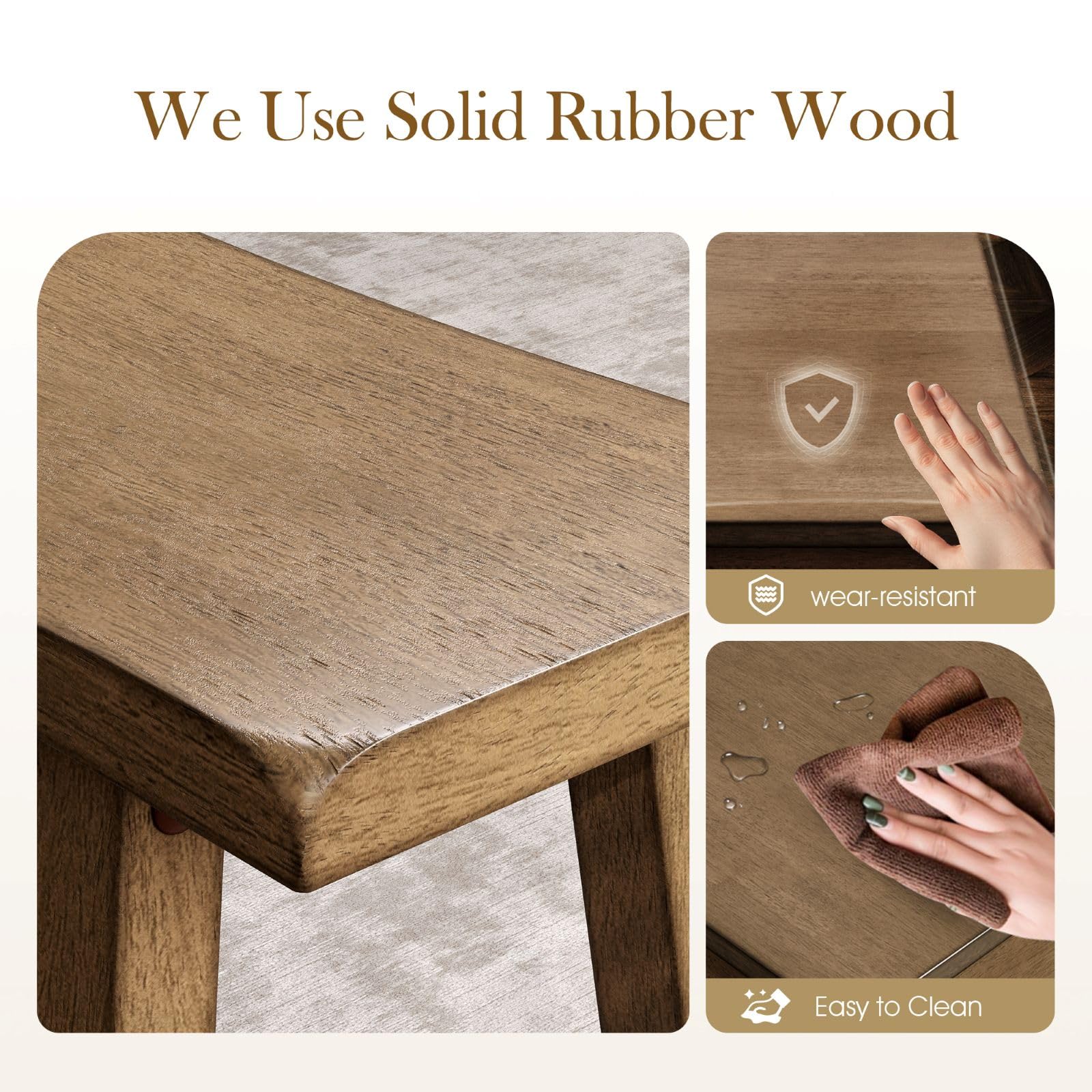 4-Piece Dining Set with Bench and Chairs