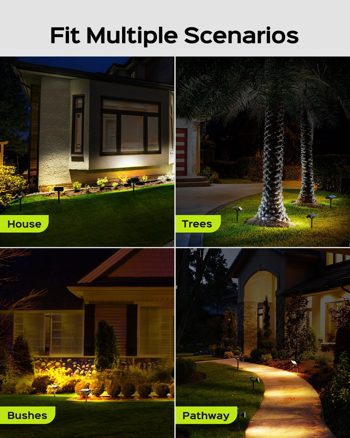 84-LED Solar Spotlights 5 Lighting Modes 360° Adjustable IP65 Waterproof