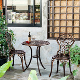 3 PCS Outdoor Bistro Set,Outdoor Patio Set, All-Weather Cast Aluminum Bistro Table Set
