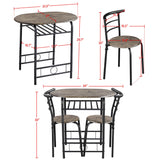 3 Piece Dining Table Set, Kitchen Table & Chair Sets for 2, Compact Bistro Table Set