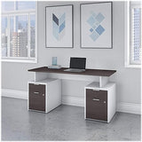 Jamestown 60W Desk with 4 Drawers, Fresh Walnut/White