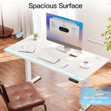 Electric Height Adjustable Standing Desk, 55 x 28 Inches Sit Stand Desk with Memory