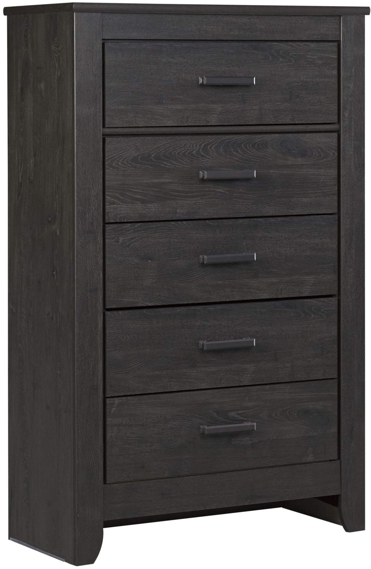 Brinxton Contemporary 5 Drawer Chest, Almost Black