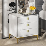 3-Drawer Nightstand Set of 2, Modern Night Stand Bedside Table with Storage, Versatile End Side