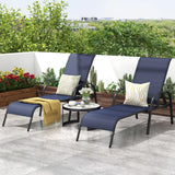 2 Pack Patio Lounge Chair, Outdoor Chaise Lounge with 5 Adjustable Backrest