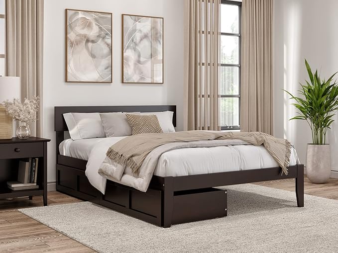 with Underbed Drawers, White