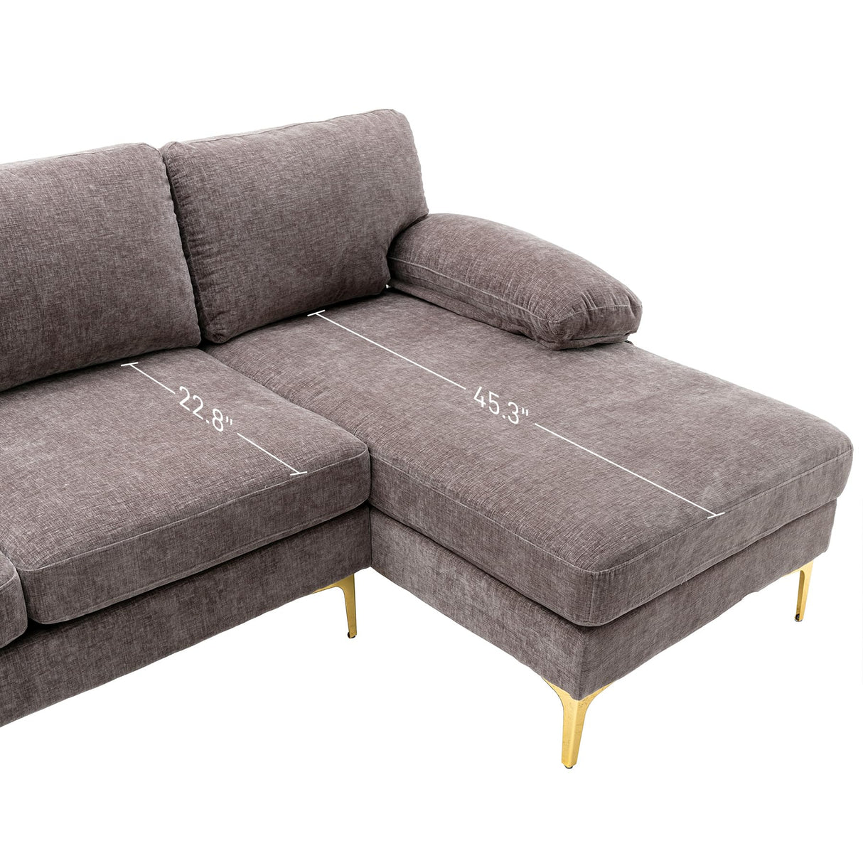 U-Shaped Sectional Sofa Couch, 4 Seat Sofa Set for Living Room, 110.6" L-Shaped