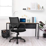 Office Computer Desk Chair Gaming-Ergonomic Mid Back Cushion Lumbar Support with Wheels Comfortable Blue