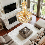 Luxury Crystal Chandelier Gold Empire Hanging Chandelier 13-Lights Crystal Ceiling