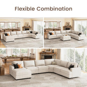 Modular Sectional Couch with Storage Ottoman, U Shape Sectional Sofa
