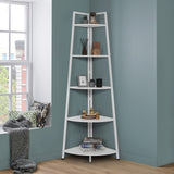 Tall Corner Shelf Stand, 5-Tier Display Shelves, Ladder Corner Wood Storage Plant Bookshelf