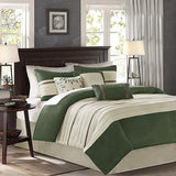 Palmer Comforter Set-Luxury Faux Suede Design, Striped Accent