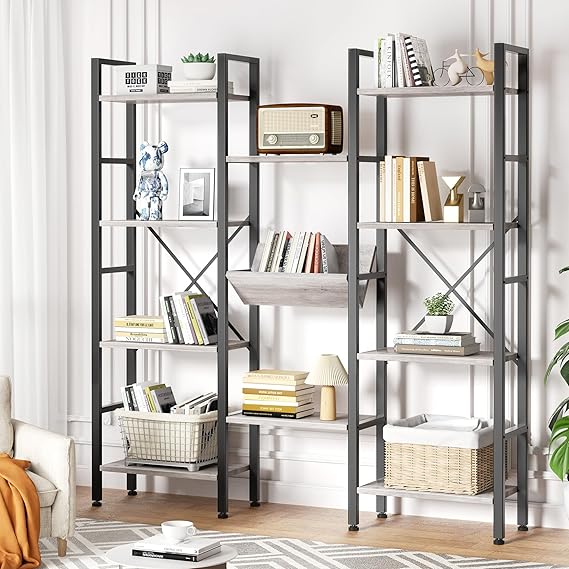 Bookshelf, Arched Bookshelf 5 Tier Bookcase, Tall Bookcase Shelf for CDs/Books