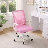 Mid-Back Swivel Ergonomic Office Chair with Adjustable Arms, Mesh Lumbar Support