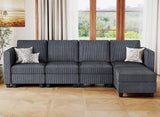 Modular Sectional Couch with Storage Ottoman L Shape Corduroy Sectional Sofa