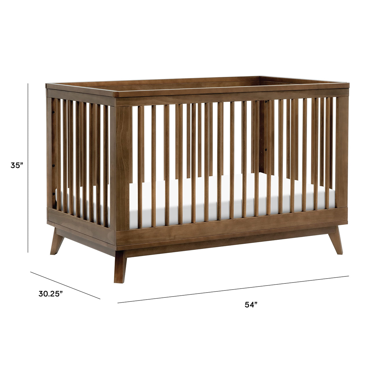 Scoot 3-in-1 Convertible Crib with Toddler Bed Conversion Kit in Natural Walnut,