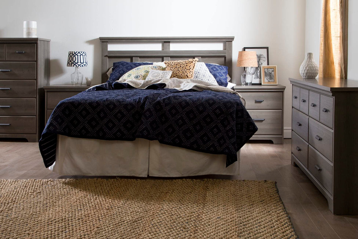 Versa Collection 6-Drawer Double Dresser, Gray Maple with Antique Handles
