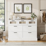 Modern 7 Drawer Double Dresser for Bedroom, Wide Chest of Drawers